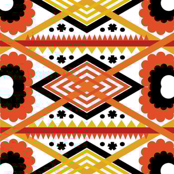 Various fabric patterns, orange, yellow and black. vector