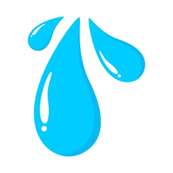 Blue Water Icon Illustration . Water Symbol Icon Element Vector .