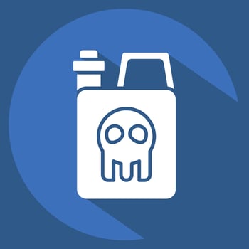 Icon Chemical Tank. related to Biochemistry symbol. long shadow style. simple design editable. simple illustration vector