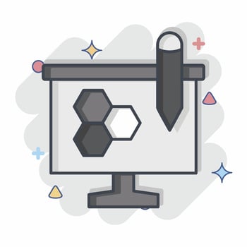 Icon Theory. related to Biochemistry symbol. comic style. simple design editable. simple illustration vector