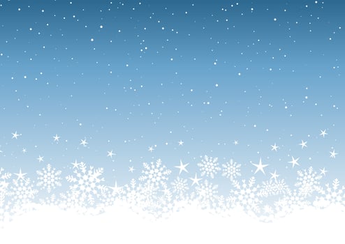 Christmas background of snowflakes and stars vector