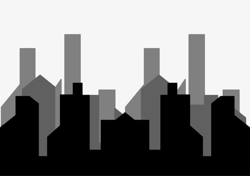 City Building Silhouette Background . Cityscape and Skyline Silhouette Element Background . vector