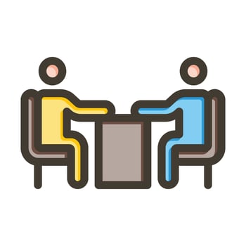Meeting Vector Thick Line Filled Colors Icon For Personal And Commercial Use.