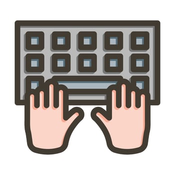 Typing Vector Thick Line Filled Colors Icon For Personal And Commercial Use.