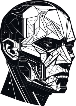 This abstract delves into the fascinating realm of the human head, unraveling the mysteries of the brain's cognitive functions and intricate neurological mechanisms. vector