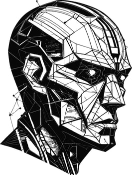 This abstract delves into the fascinating realm of the human head, unraveling the mysteries of the brain's cognitive functions and intricate neurological mechanisms. vector