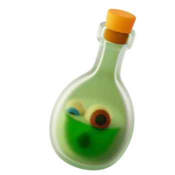 Bottle of Green Poison. Halloween element icon png