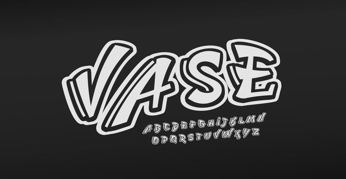 Graffiti font, teenage and summer street art alphabet, hip hop style letters. Vector typeset