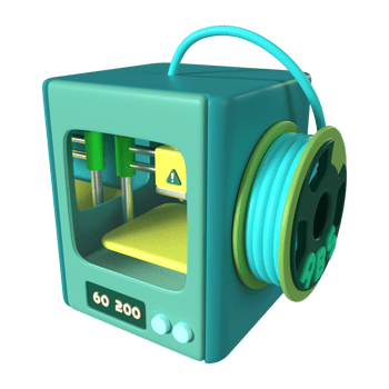 Enclosed 3D Printer 3D Illustration Icon png