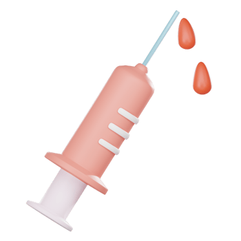 3D illustration of surreal syringe and blood drop png