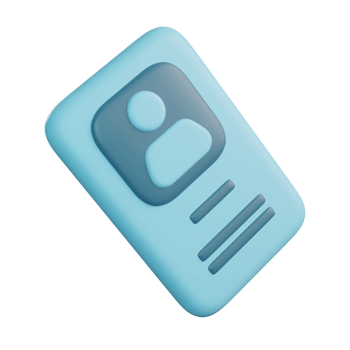 3D Illustration of Blue ID Card png