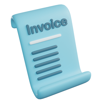 3D Illustration of Blue Invoice png