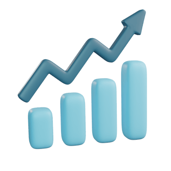 3D Illustration of Blue Business Growth png