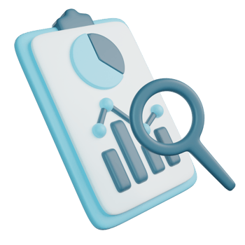 3D Illustration of Blue Data Analysis png