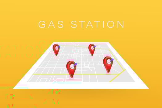 Gas station icon location. Fuel pump, fuel station location vector