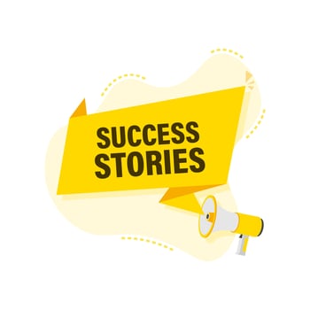 Hand Holding Megaphone with Success stories vector