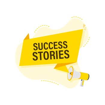 Hand Holding Megaphone with Success stories vector