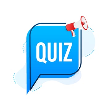 Megaphone banner   Quiz. Vector stock illustration