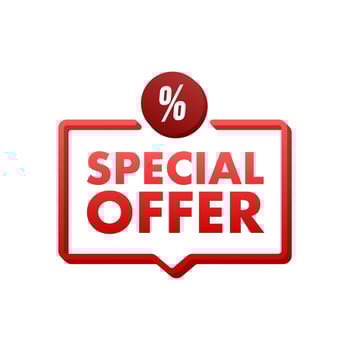Special Offer grunge style red colored. Discount label. Motion graphics 4k vector