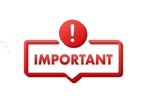 Important written on red label. Advertising sign. Motion graphics 4k vector