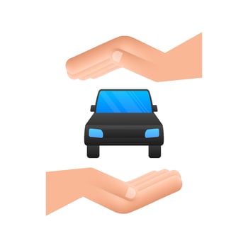 Hand holding car, great design for any purposes. Cartoon Motion graphics 4k vector