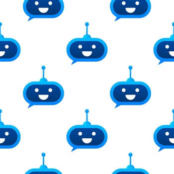 Robot icon pattern. Bot sign design. Chatbot symbol concept. Voice support service bot. Online support bot. Vector illustration