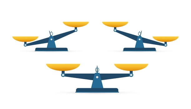 Scales icon. Libra isolated on white background. Vector stock illustration
