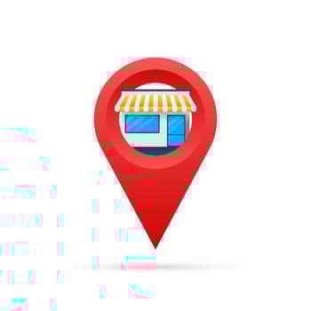 Map pin place marker. Location vector icon. Pin point icon. Vector logo. Destination logo. Online market