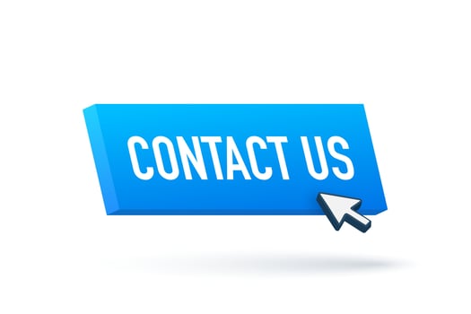 Contact us sign. Contact us blue sticker on white baclground 4k vector