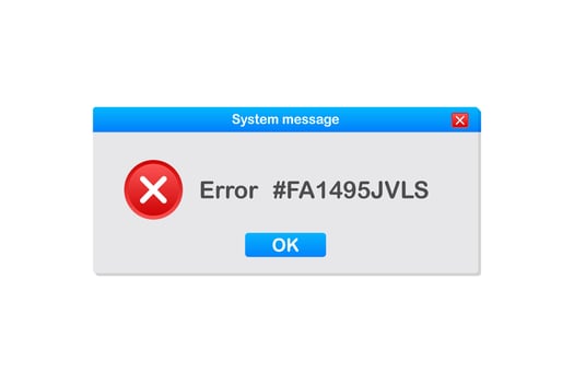 Vintage User Interface. Critical Error Warning Message. Vector stock illustration