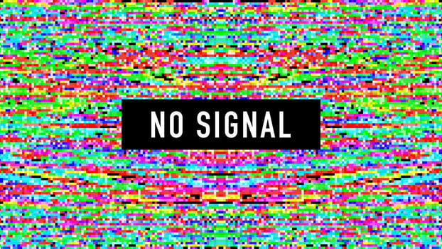 Pixel art no signal. Glitch camera effect. Vector image