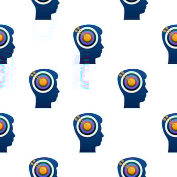Target brain profile for medical design. Vector illustration. Business strategy. Vector icon