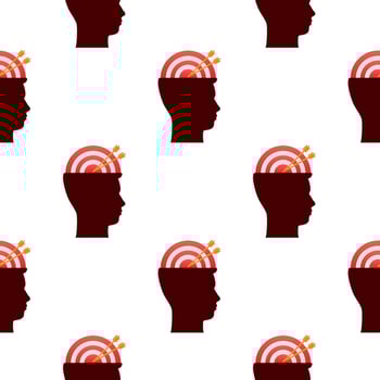 Target brain profile for medical design. Vector illustration. Business strategy. Vector icon