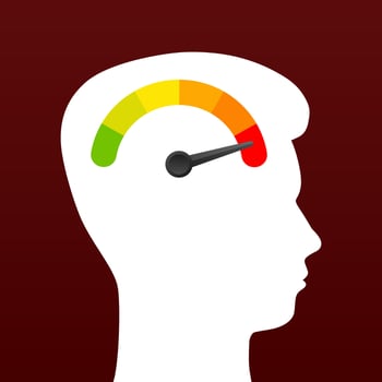 Head silhouette indicator sign isolated on white background. Medical treatment vector