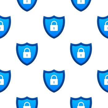 Cyber security vector logo with shield and lock pattern. Security shield concept. Internet security. Vector illustration