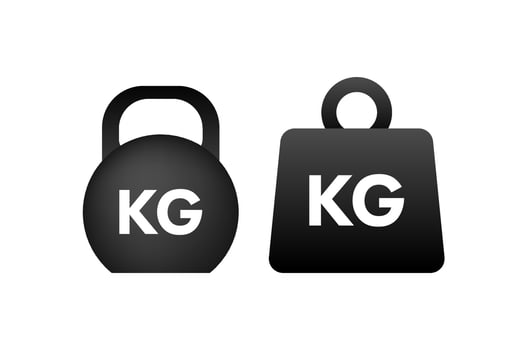 Icon with black kg. Vector drawing. Vector icon