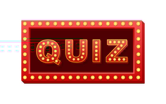 Retro light text quiz time. Retro light bulb. Vector stock illustration.