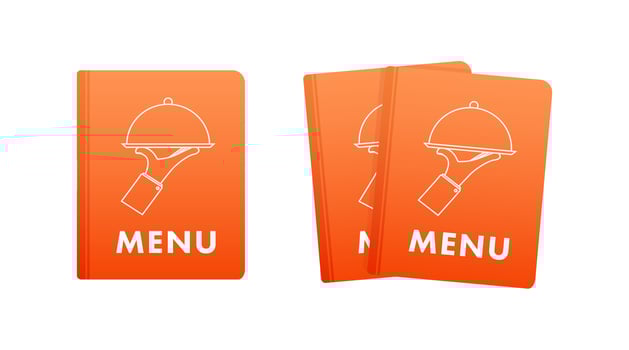 Menu book. Food menu design template. Cafe and restaurant book. Vector stock illustration