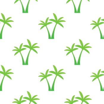 Palm trees pattern style on white background. Vector stock illustration