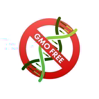 Green colored GMO free emblems, badge, logo, icon. Motion graphics 4k vector