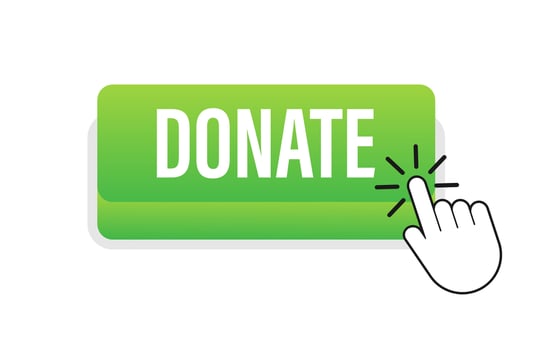 Donate with cursor button. Internet icon. Pointer click icon. Motion graphics 4k vector