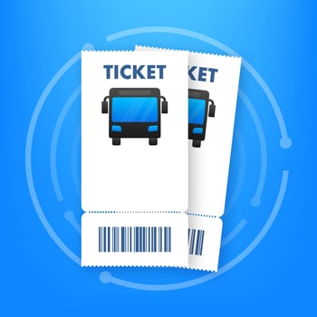 Ticket bus, great design for any purposes. Transport vector. Business icon. vector