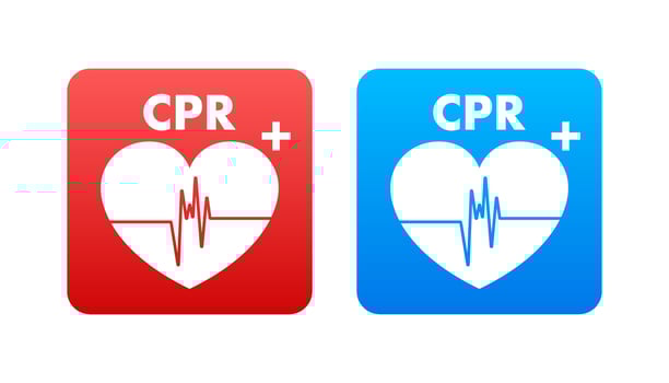 Icon with cpr. Logo symbol. Healthcare illustration. Vector outline illustration.