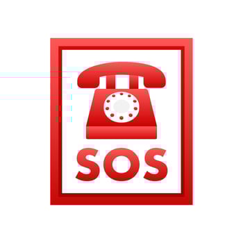 SOS emergency call. 911 calling. A cry for help. Vector stock illustration