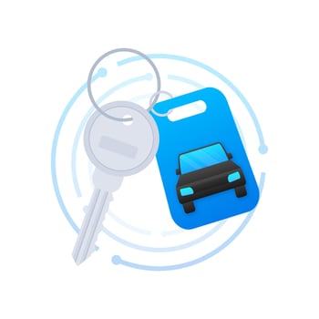 Car Key and of the alarm system. Vector illustration.