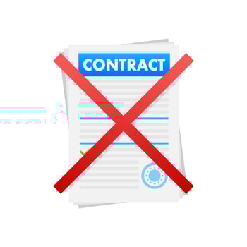 Contract cancellation business concept. Sign forbidden. Motion graphics 4k vector