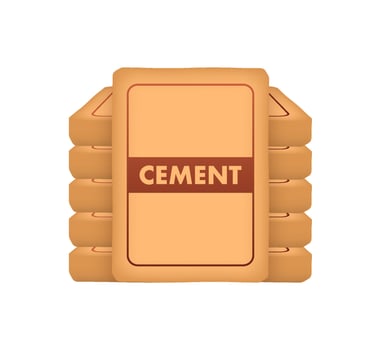 Cement in flat style on dust background. Isometric vector. 3d vector icon