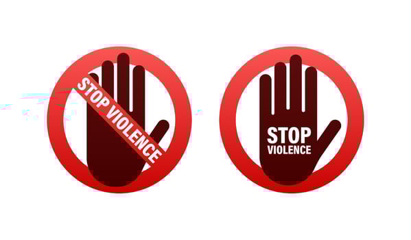 Stop Violence Against Women. Social problem. Vector stock illustration