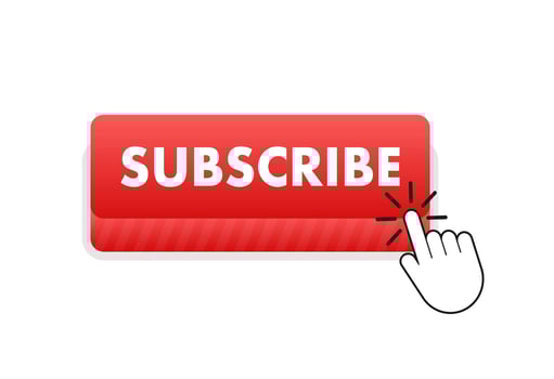 Subscribe button. Blogging, promotion. Social media concept. Streaming video Vector stock illustration