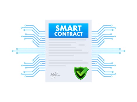 Digital Smart contract. Financial investment trade. Financial management concept. Block chain technology vector